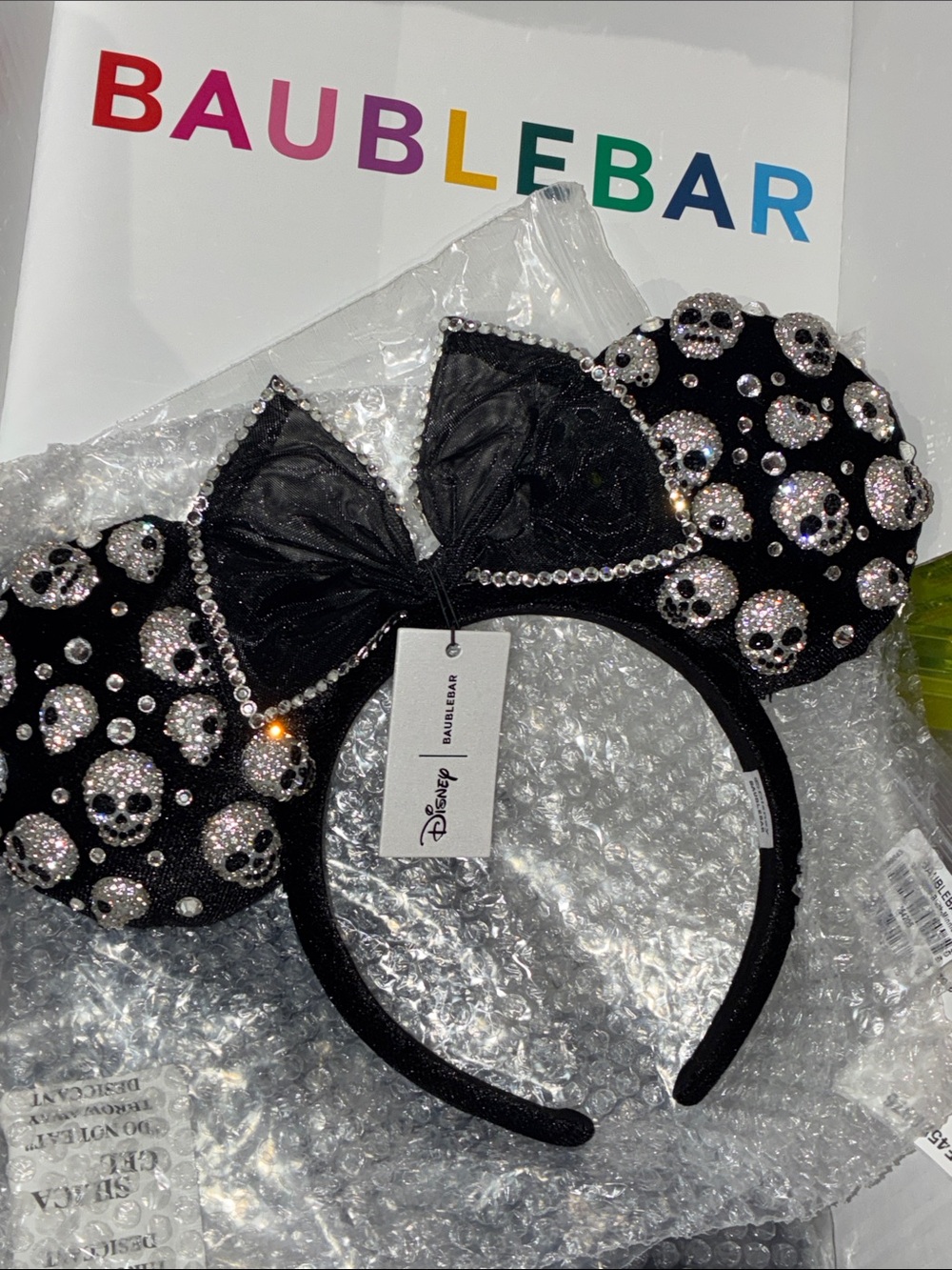 BaubleBar Rhinestone skeleton Minnie ears